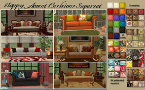 Sims 2 — Floppy Accent Cushions Superset by Simaddict99 — Get my 5 floppy accent cushion meshes plus all my recolors in