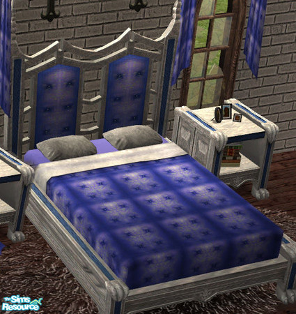Sims 2 — Claws of Darkness Recolors - Blue Bedding by Simaddict99 — Blue bedding to match evil witch fabric