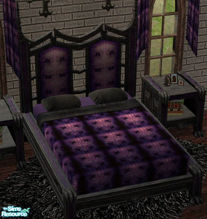 Sims 2 — Claws of Darkness Recolors - Purple Bedding by Simaddict99 — to match purple evil witch fabric rc.