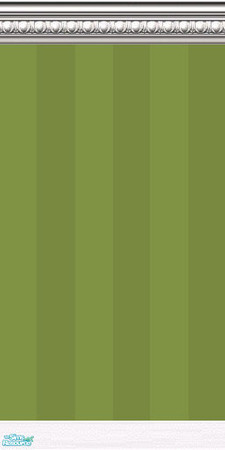 Sims 2 — Green Stripe White by DianaLee — Green striped wall with white crown and kick molding