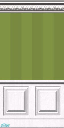Sims 2 — Green Stripe Wainscoting by DianaLee — Striped wall with wainscoting