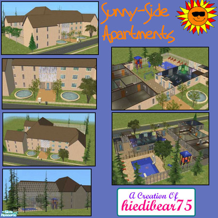 Sims 2 — Sunny-Side Apartments by hiedibear75 — This is the perfect apt. for the family Sim. 6) 3bd 2bth units available.