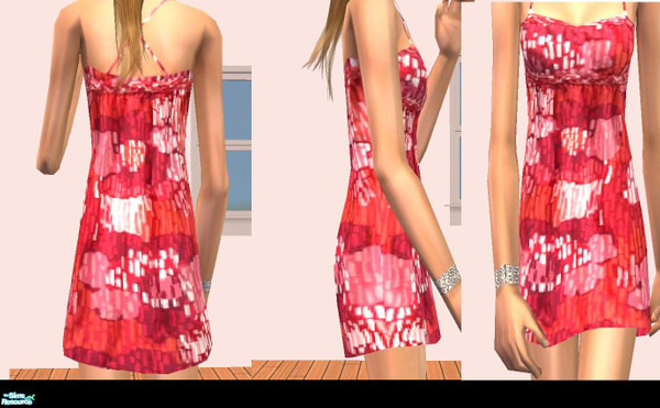 Sims 2 — Red Summer Dress. by hunterfitz97 — Enjoy!!! Base game :]