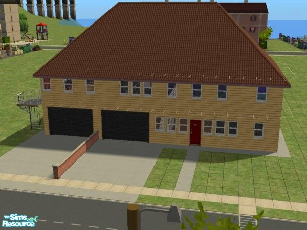 Sims 2 — Garage Apartment by ollz1096 — There is a swimming pool at the side of this house and it is decorated throughout