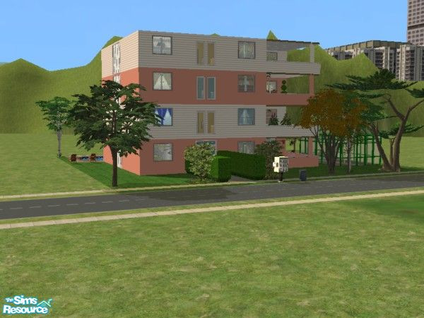 Sims 2 — Easton Place. by luckyoyo — This Lot has 4 Apartments each with 2 Double Bedrooms with Closets, Bathroom, Lounge