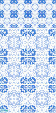 Sims 2 — Ocean - Wall 2 by footzoul — Part of the set Ocean, a set of walls and floors in refreshing blue colors.