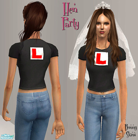 Sims 2 — Hen Party T-Shirts: L Plates by BunnyTSR — A themed T-shirt designed especially for Hen Parties. This one is