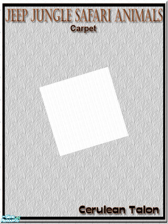 Sims 2 — Jeep Jungle Safari Animals - White Carpet by Cerulean Talon — Fun and adventure with vivid colors and cute