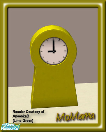 Sims 2 — NK Ikea PS Clocks Recolorable - Lime Green by MoMama — A simple and stylish clock in Lime Green. Great for