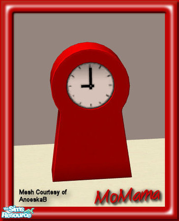 Sims 2 — NK Ikea PS Clocks Recolorable - Mesh by MoMama — A simple and stylish clock in the original Red. Great for