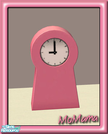 Sims 2 — NK Ikea PS Clocks Recolorable - Pink by MoMama — A simple and stylish clock in Pink. Great for keeping your Sims