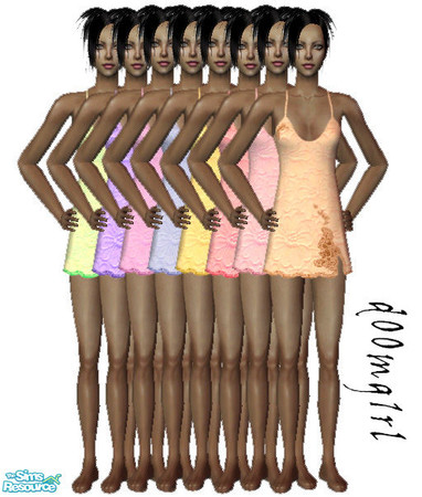 Sims 2 — Embroided Nighties Collection by d00mg1rl — 8 Embroided Nighties/PJ\'s for your Female Adult Sims. Please give