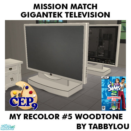 Sims 2 — TL - MM GiganTekHomeTheaterTV Recolor05Wd by TabbyLou — My Recolor #5 Wood Recolor of Big Screen TV from