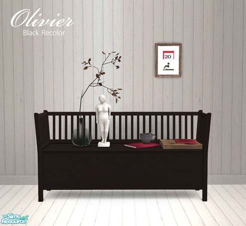 Sims 2 — Olivier Black Recolor by Murano — Black recolor of the Olivier set.