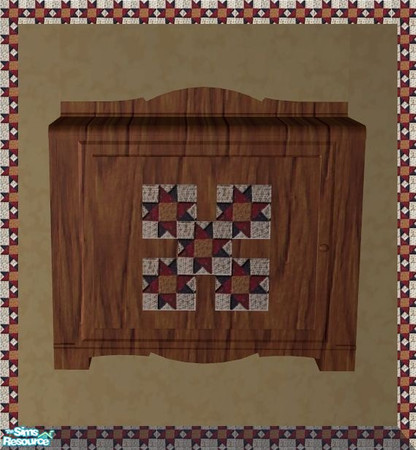 Sims 2 — TC- 41 Country Kitchen Blue Flower RC- Upper Cabinet 1 by mom_of2boyz — A recolor of Marilus\' Blue Flowered