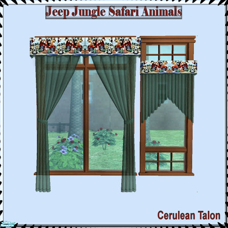 Sims 2 — Jeep Jungle Safari Animals - Curtains by Cerulean Talon — If your young Sim wants to live in the jungle they