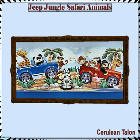 Sims 2 — Jeep Jungle Safari Animals - Picture by Cerulean Talon — If your young Sim wants to live in the jungle they will