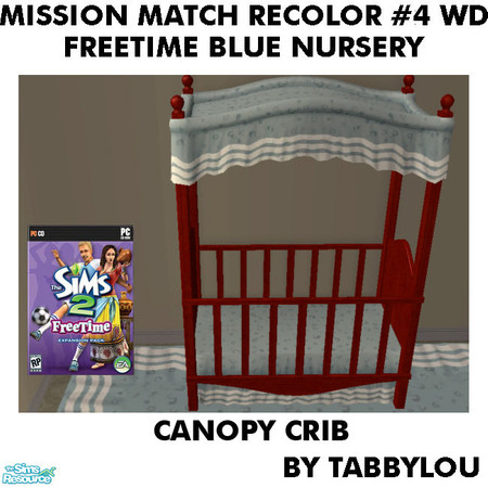 Sims 2 — TL - MM FTBlue CanopyCrib Recolor04Wd by TabbyLou — Recolor of FreeTime Classic Lil\' Jailbird Canopy Crib with