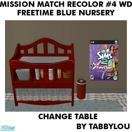 Sims 2 — TL - MM FTBlue ChangeTable Recolor04Wd by TabbyLou — Recolor of FreeTime Classic Good Times Changing Table with