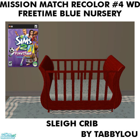 Sims 2 — TL - MM FTBlue SleighCrib Recolor04Wd by TabbyLou — Recolor of FreeTime Classic Wonderland Sleigh Crib with