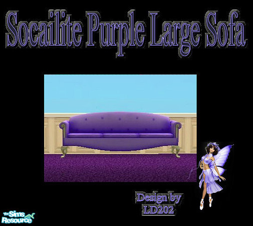 Sims 2 — Socialite Purple Livingroom Large Sofa Collection by LD202 — Part of the set Large Sofa