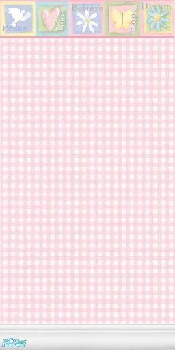 Pink and white Square Pattern Wallpaper  TenStickers