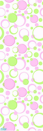Sims 2 — Laura Simly Tiny Bubbles Bathroom Set - Bubbles Wallpaper by debs913 — Tiny bubbles in pink and green on white