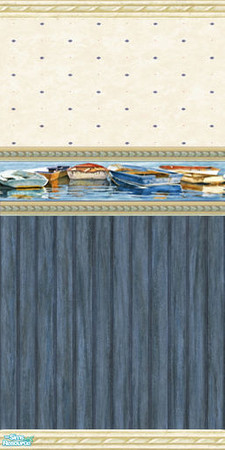 Sims 2 — Nautical Wall and Floor Set - Nautical Wall 3 by Gumby_Girl — Set of 10 wallpapers in a nautical theme. Blue