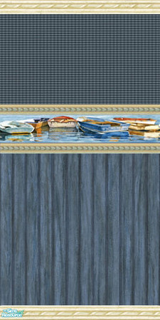 Sims 2 — Nautical Wall and Floor Set - Nautical Wall 5 by Gumby_Girl — Set of 10 wallpapers in a nautical theme. Blue