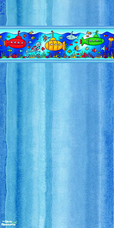 Sims 2 — Under the Sea Wall and Floor Set - Under The Sea Wall 1 by Gumby_Girl — Set of 5 walls and 3 floors in an under