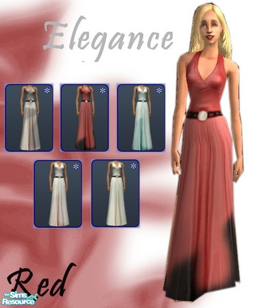 Sims 2 — Sheer Elegance - Red by MaskedRaider — Set the style standard with this stunning silk gown in flaming red,