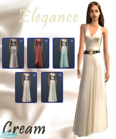 Sims 2 — Sheer Elegance - Cream by MaskedRaider — Set the style standard with this stunning silk gown in ivory cream, set