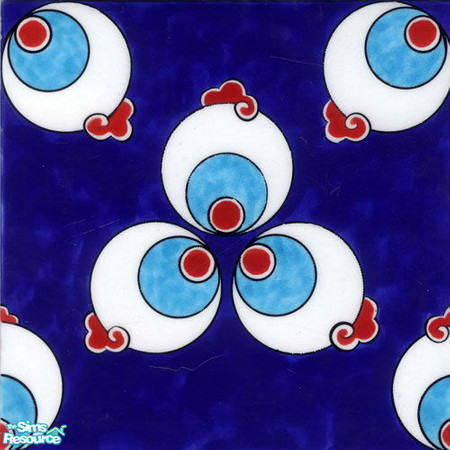 Sims 2 — Blue Ceramic Tiles - Cobalt Blue Tile by ninalay — traditional handmade Turkish ceramic tile