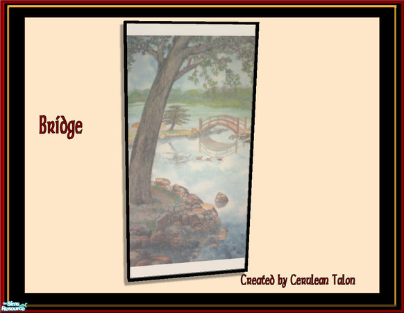 Sims 2 — Asian Wall Hangings - Bridge by Cerulean Talon — Beautiful painting for any room in the house.