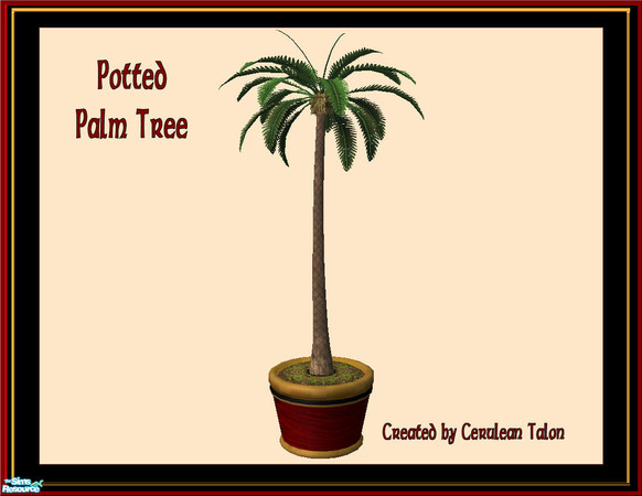 Sims 2 — Plants Galore - Palmtree by Cerulean Talon — Beautiful plants in rich textured dark cherry, black marble and 24K