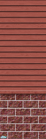 Sims 2 — Studio K Subtle Wood & Dark Block - Burnt Coral by StudioKhagerks — 