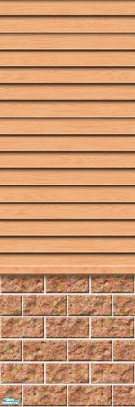 Sims 2 — Studio K Subtle Wood & Dark Block - Cantaloupe by StudioKhagerks — 