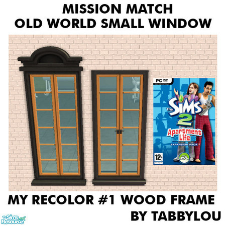 Sims 2 — TL - MM OldWorldSmallWindowFrame Recolor01Wd by TabbyLou — My Recolor #1 Wood Recolor of the Apartment Life EP