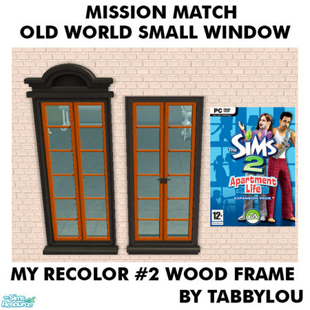 Sims 2 — TL - MM OldWorldSmallWindowFrame Recolor02Wd by TabbyLou — My Recolor #2 Wood Recolor of the Apartment Life EP