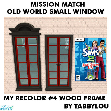 Sims 2 — TL - MM OldWorldSmallWindowFrame Recolor04Wd by TabbyLou — My Recolor #4 Wood Recolor of the Apartment Life EP