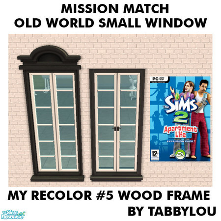 Sims 2 — TL - MM OldWorldSmallWindowFrame Recolor05Wd by TabbyLou — My Recolor #5 Wood Recolor of the Apartment Life EP