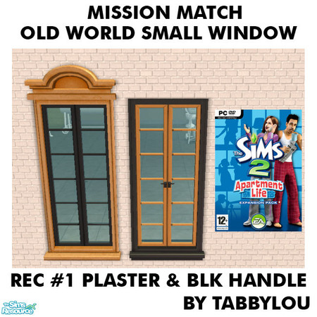 Sims 2 — TL - MM OldWorldSmallWindowPlaster+Handle Recolor01Blk by TabbyLou — My Recolor #1 Plaster & Black Handle