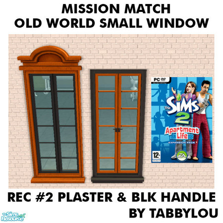 Sims 2 — TL - MM OldWorldSmallWindowPlaster+Handle Recolor02Blk by TabbyLou — My Recolor #2 Plaster & Black Handle