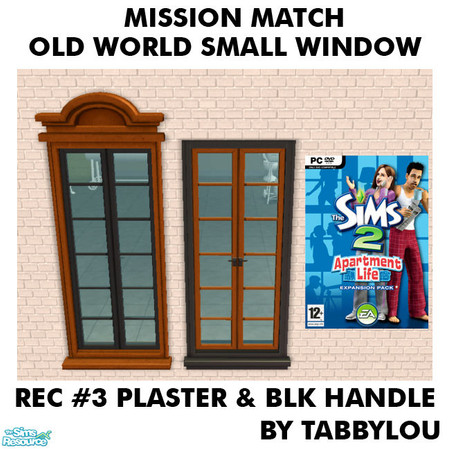 Sims 2 — TL - MM OldWorldSmallWindowPlaster+Handle Recolor03Blk by TabbyLou — My Recolor #3 Plaster & Black Handle