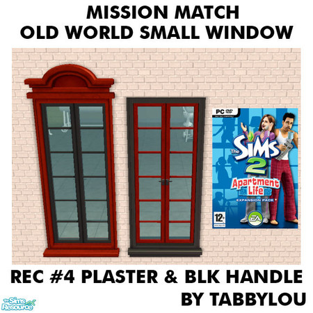 Sims 2 — TL - MM OldWorldSmallWindowPlaster+Handle Recolor04Blk by TabbyLou — My Recolor #4 Plaster & Black Handle