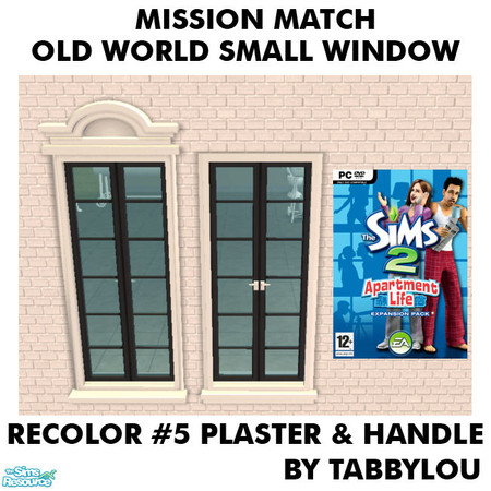 Sims 2 — TL - MM OldWorldSmallWindowPlaster+Handle Recolor05Wh by TabbyLou — My Recolor #5 Plaster & White Handle