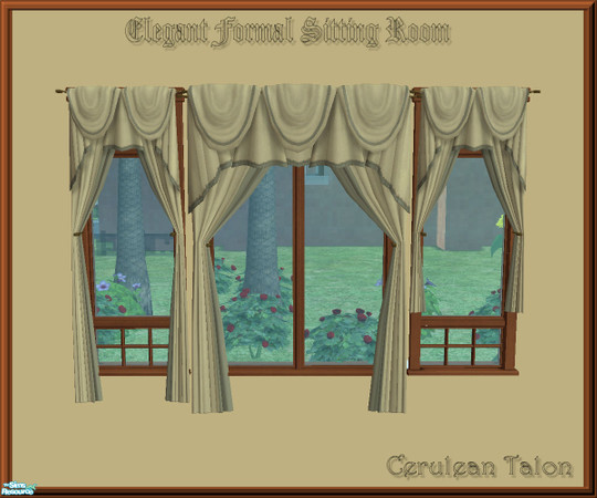 Sims 2 — Elegant Formal Sitting Room - Curtains by Cerulean Talon — This curtain set offers deep, rich textures, classic