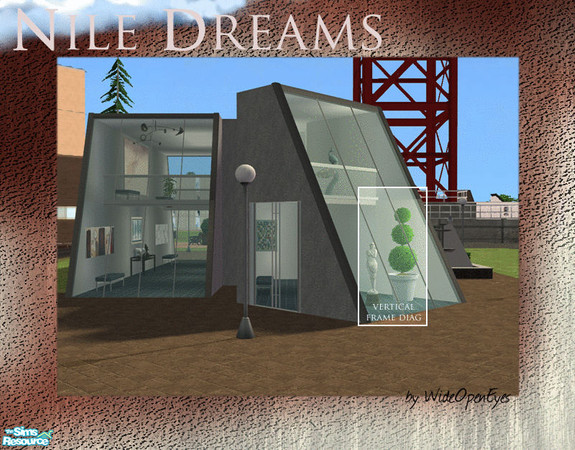 Sims 2 — Nile Dreams - Inner Vertical Frame Diagonal by wideopeneyes — This is a set that will create a sloped window