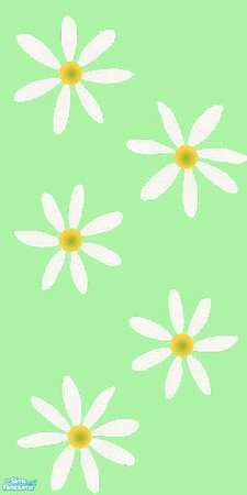 Sims 2 — Mint Flower Wall by PenelopeT — A set of colorful flower wallpaints and wood flooring. Enjoy! 