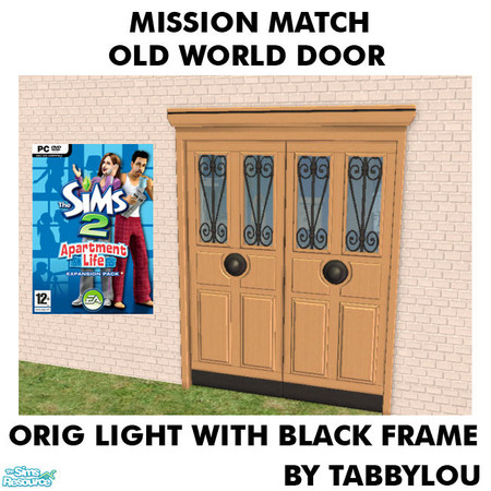 Sims 2 — TL - MM OldWorldDoorFrame OrigLightBlkWd by TabbyLou — Maxis Orig Light with Black trim at top Recolor of the